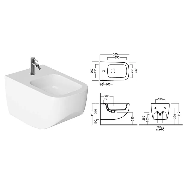 Hatria Next bidet podwieszany 56x36cm Y1F2