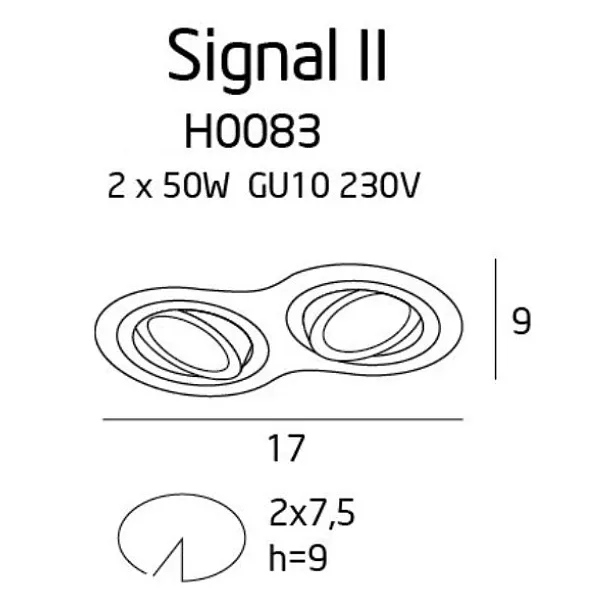 MAXLIGHT Signal II oprawa podtynkowa biała H0083