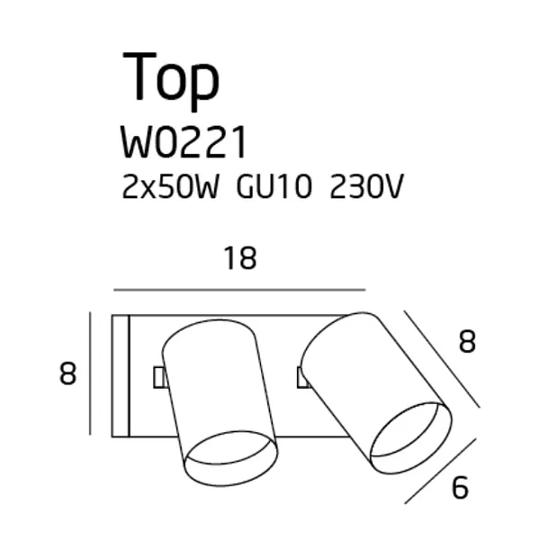 MAXLIGHT Top II kinkiet biały W0220