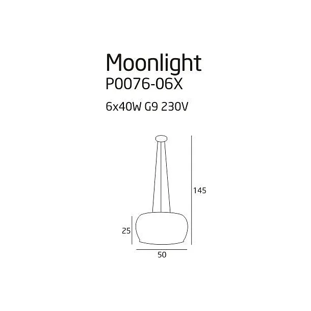 MAXLIGHT Moonlight lampa wisząca duża P0076-06X