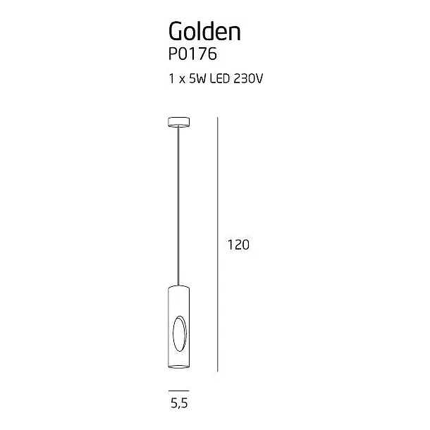 MAXLIGHT Golden lampa wisząca czarna P0176