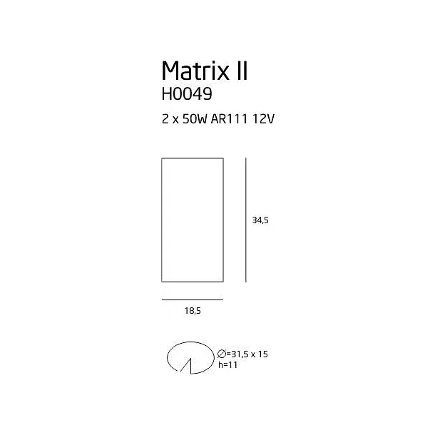 MAXLIGHT Matrix II oprawa halogenowa czarna H0049