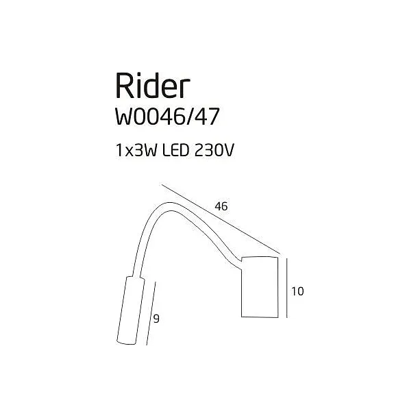 Kinkiet Rider Czarny od Maxlight