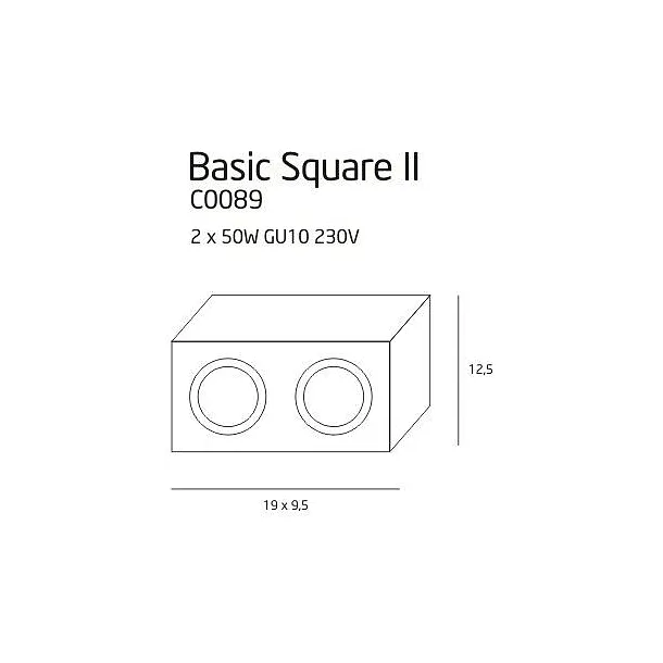 MAXLIGHT Basic Square II lampa sufitowa/plafon czarny C0089