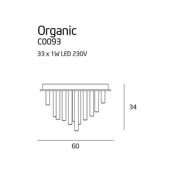 Plafon Organic Copper 33x1 Ściemnialny od Maxlight