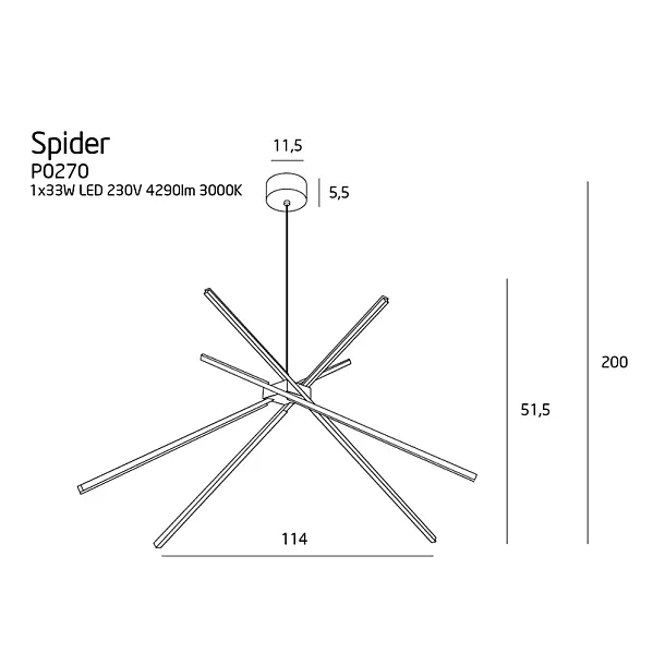 Lampa Wisząca Spider Biała od Maxlight
