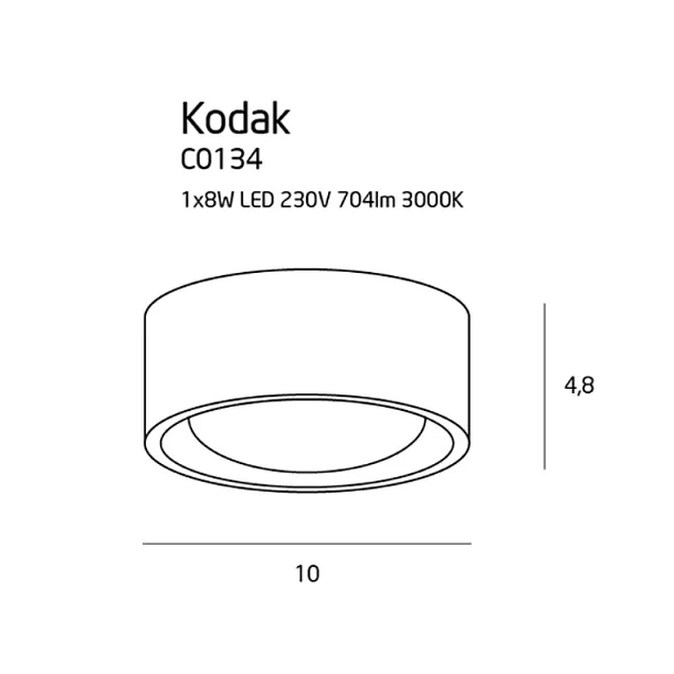 Plafon Kodak I Biały IP44 od Maxlight