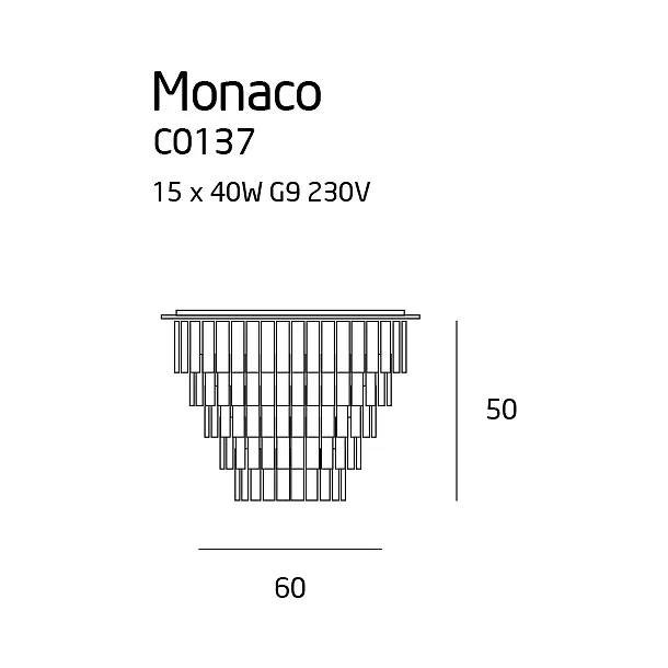 Plafon Monaco Chrom Ø60 cm od Maxlight