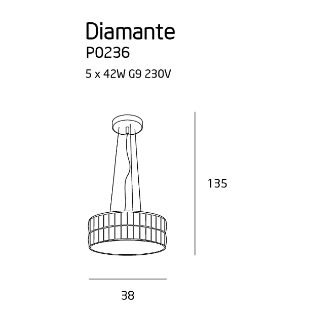 MAXLIGHT Diamante lampa wisząca mała P0236
