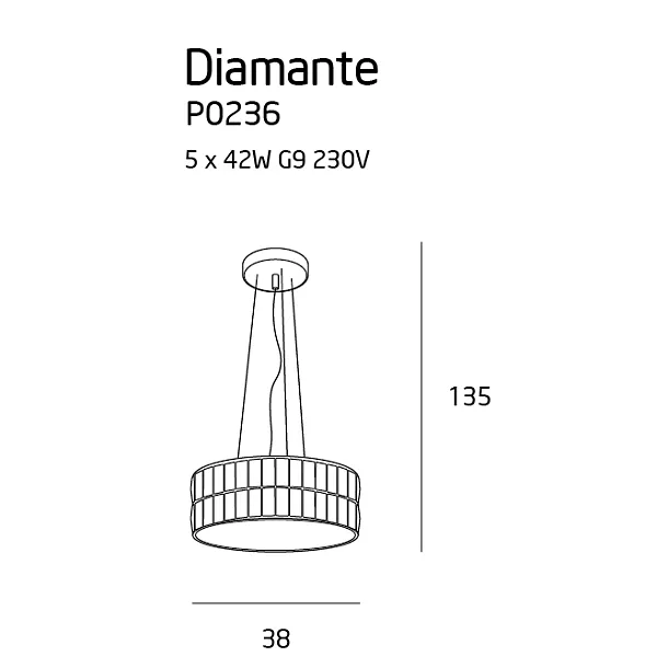 Lampa Wisząca Diamante 38 cm od Maxlight