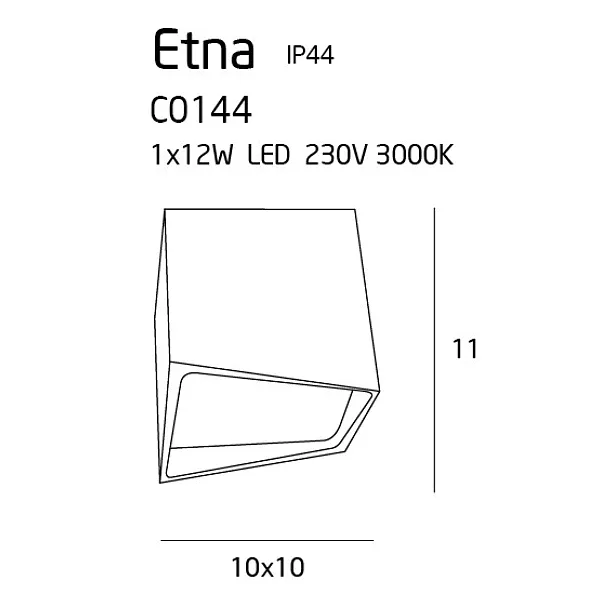 MAXLIGHT Etna lampa sufitowa/plafon czarny IP44 C0144