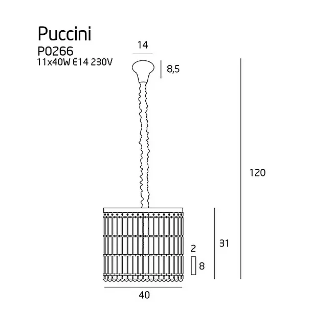 MAXLIGHT P0266 LAMPA WISZĄCA PUCCINI MAŁA