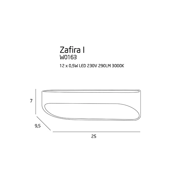 MAXLIGHT Zafira I kinkiet biały W0163