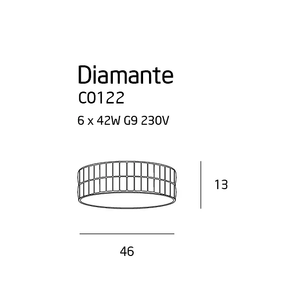 Plafon Diamante 43 cm od Maxlight