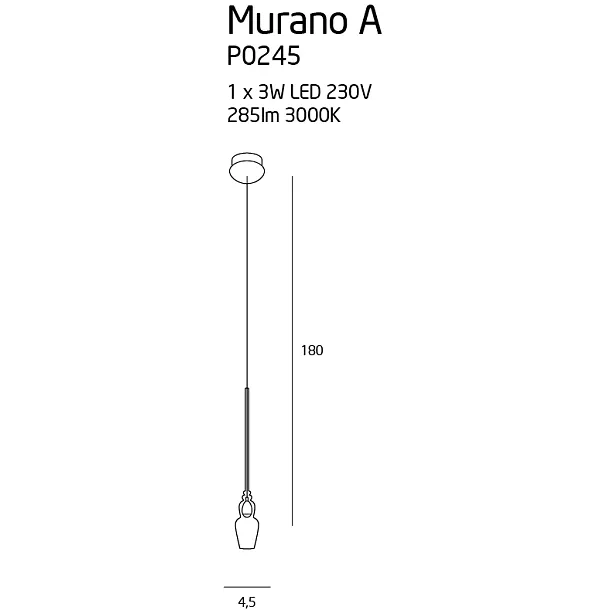 MAXLIGHT Murano A lampa wisząca P0245