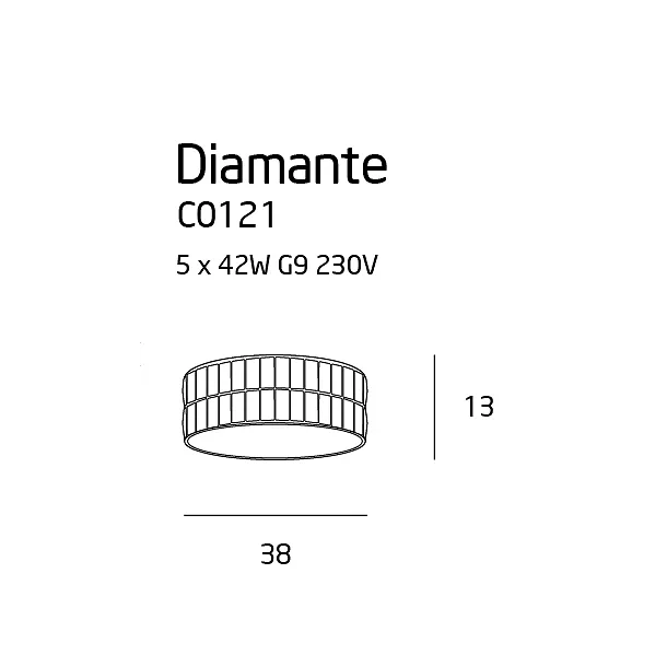 MAXLIGHT Diamante plafon mały C0121