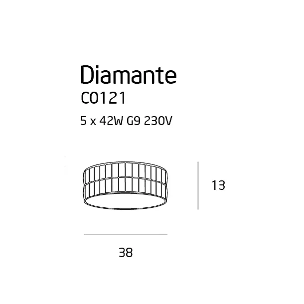 Plafon Diamante 38 cm od Maxlight