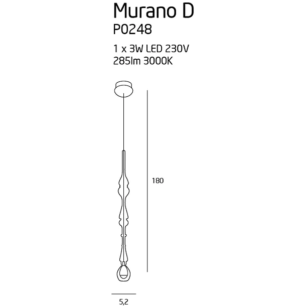 MAXLIGHT Murano D lampa wisząca P0248
