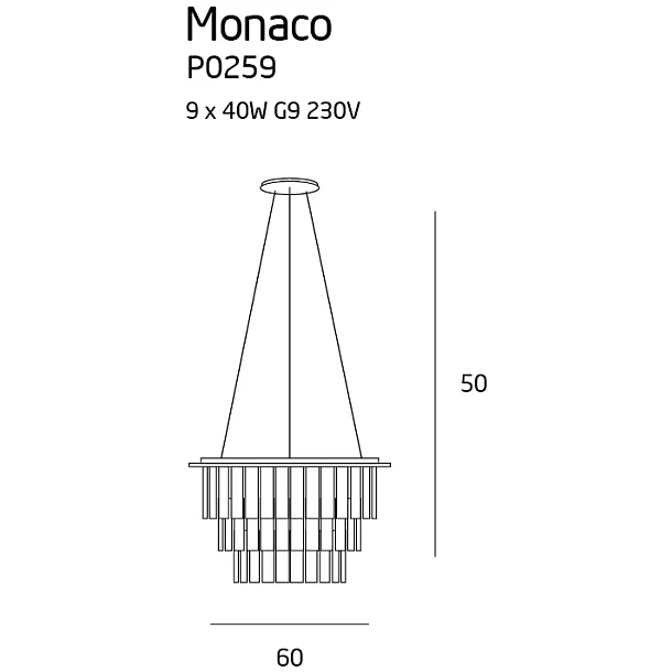 MAXLIGHT Monaco lampa wisząca mała P0259