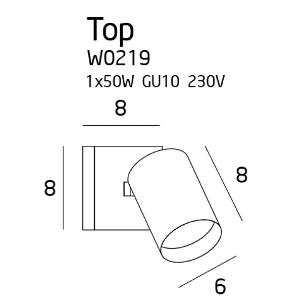 MAXLIGHT Top I kinkiet czarny W0219