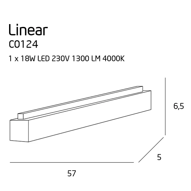 Lampa Sufitowa Linear Mała Biała od Maxlight
