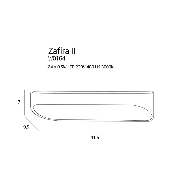 MAXLIGHT Zafira II kinkiet biały W0164