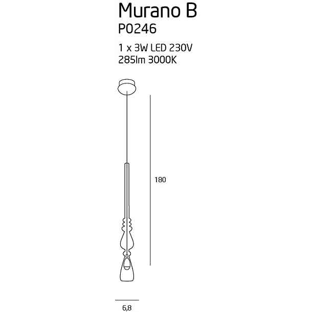 MAXLIGHT Murano B lampa wisząca P0246