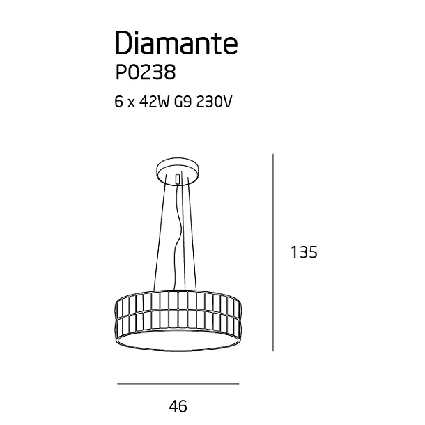 MAXLIGHT Diamante lampa wisząca duża P0238