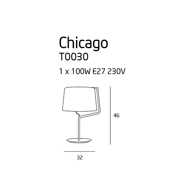 MAXLIGHT Chicago lampa biurkowa chrom T0030