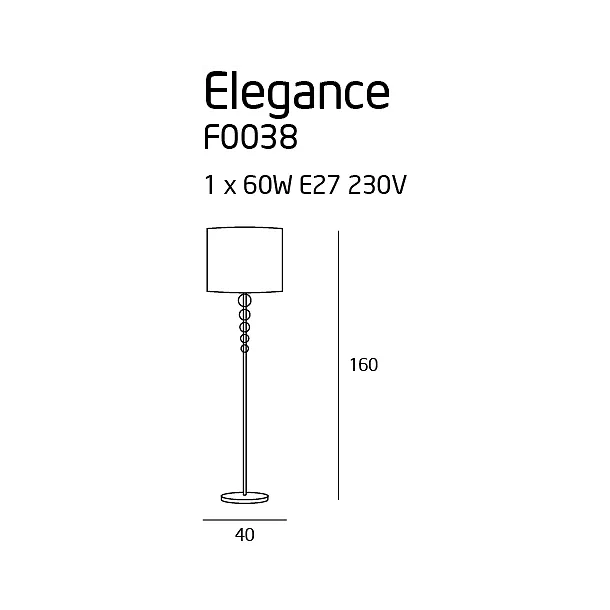 MAXLIGHT ELEGANCE lampa podłogowa biała F0038