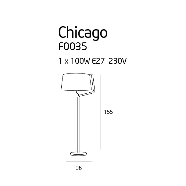 MAXLIGHT Chicago lampa podłogowa biała F0035
