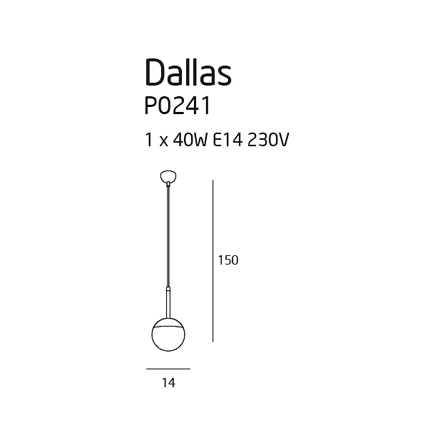 MAXLIGHT DALLAS lampa wisząca mała złota P0241