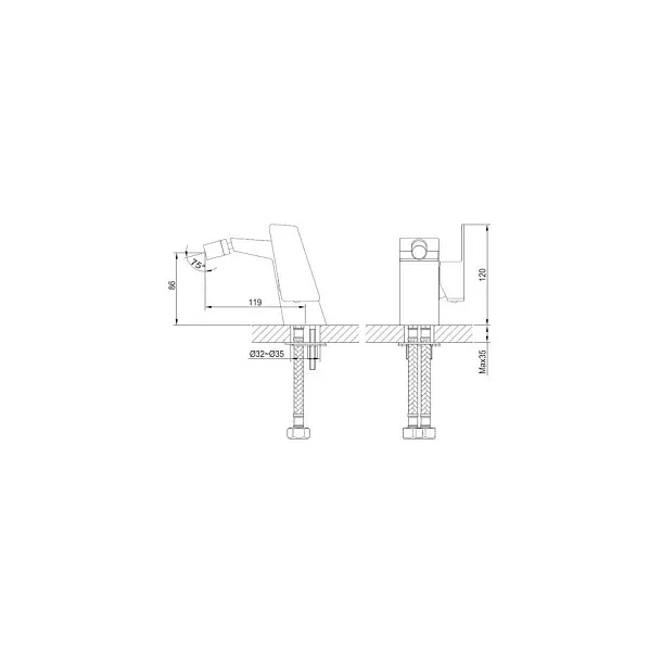 Bateria bidetowa Mirage Chrom od Mobi