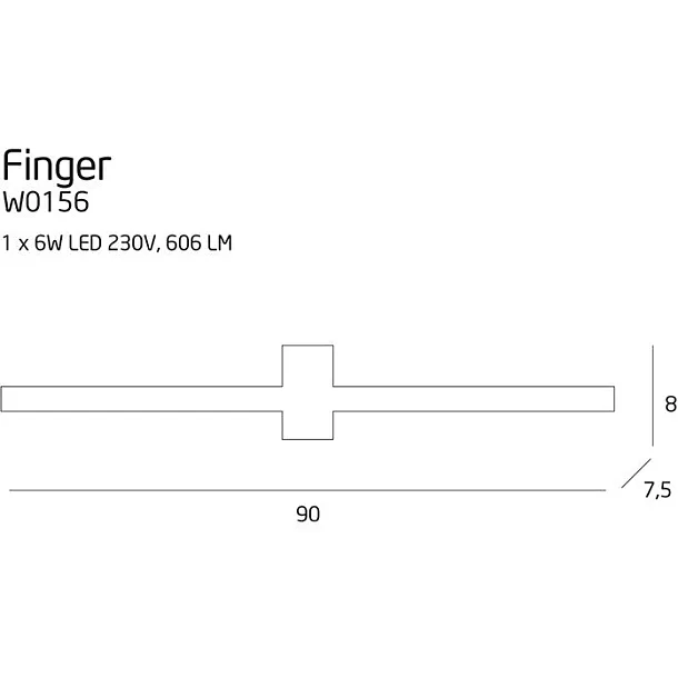 MaxLight Finger Round kinkiet duży biały IP54 W0156