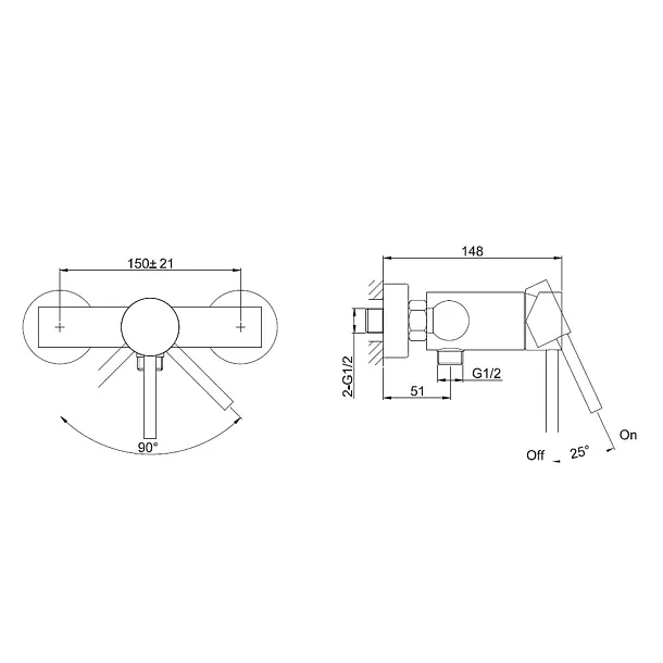 MOBI Liva bateria prysznicowa chrom 372151CA