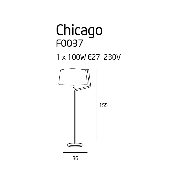 MAXLIGHT Chicago lampa podłogowa chrom F0037