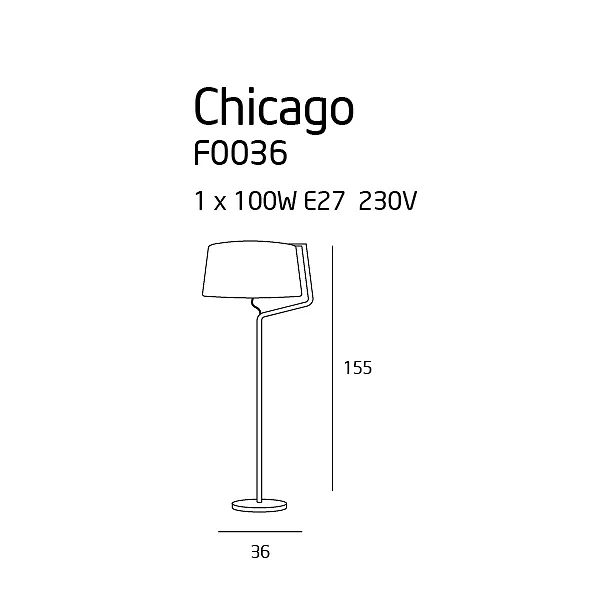 MAXLIGHT Chicago lampa podłogowa czarna F0036