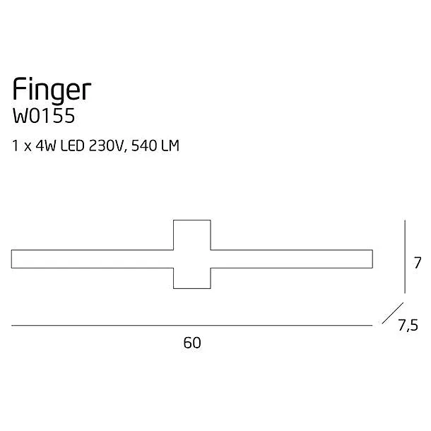 MaxLight Finger kinkiet mały biały IP54 W0155