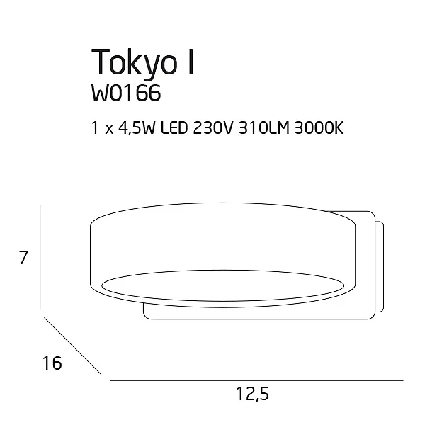 MAXLIGHT Tokyo I kinkiet biały W0166