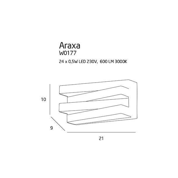 MAXLIGHT Araxa kinkiet biały W0177