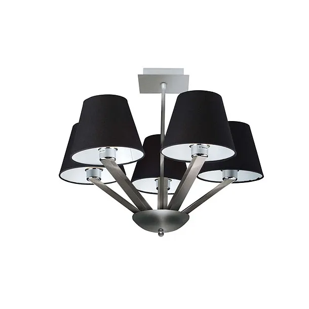 MAXLIGHT Orlando 5 Lampa wisząca czarna/satyna 5103/5A BK/NM