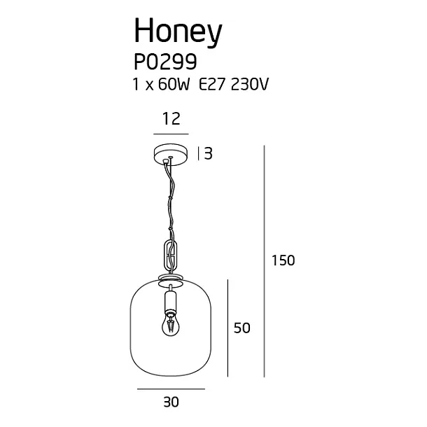 Lampa Wisząca Honey Amber od Maxlight