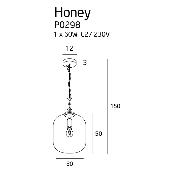 MAXLIGHT Honey Smoky lampa wisząca P0298