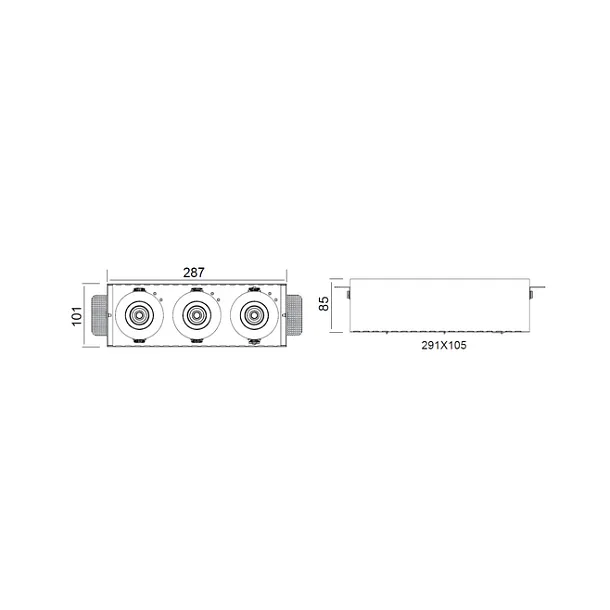 BALTIC TRIMLESS THREE HEADS BLACK 3 x 8W KT6645-3-WH