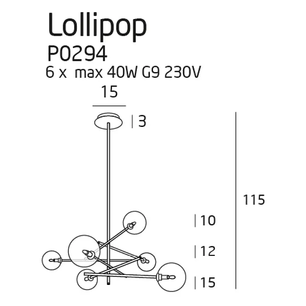 MAXLIGHT Lollipop lampa wisząca P0294