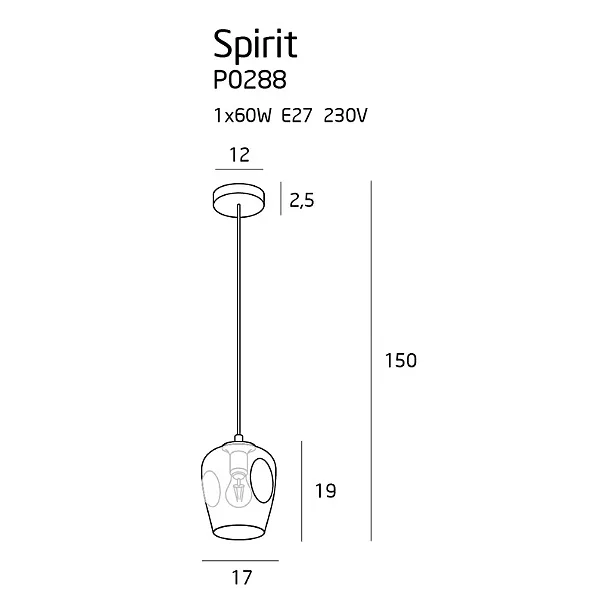 MAXLIGHT Spirit 1 transparent lampa wisząca P0288