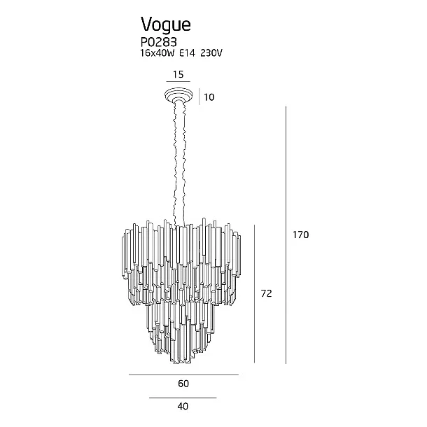 MAXLIGHT Vogue lampa wisząca duża P0283