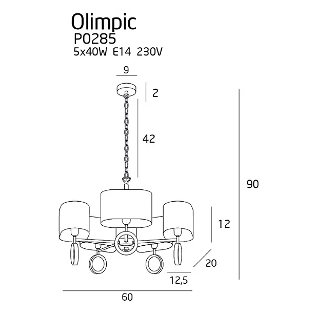 MAXLIGHT Olimpic lampa wisząca P0285