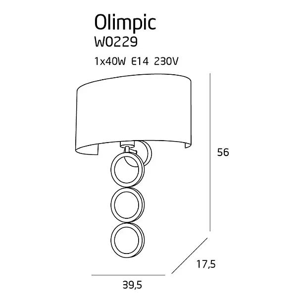 MAXLIGHT Olimpic kinkiet W0229