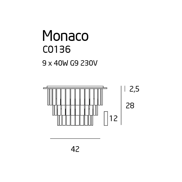 Plafon Monaco Chrom Ø42 cm od Maxlight